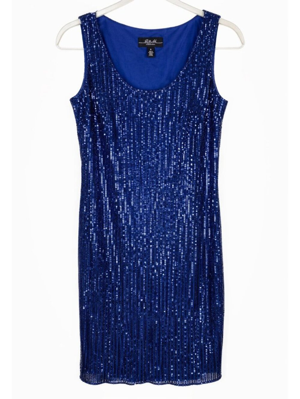 R&M Richards Dress Women’s Size 8 Blue Sleeveless Party Cocktail Sheath Lined - Picture 1 of 6
